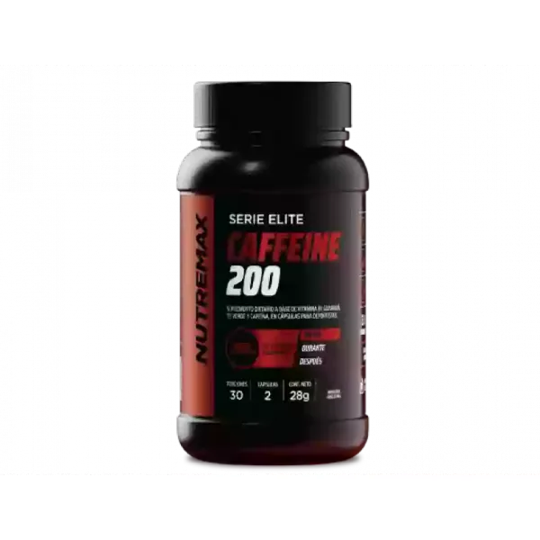 Cafeina Nutremax Caffeine 200 x 60 caps 200 mgs de cafeina x 30 serv